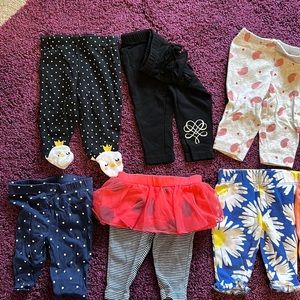 Carters girls pants bundle 9 total . 3 months